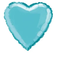 Badaboum Ballon Mylar Coeur Turquoise 45 Cm