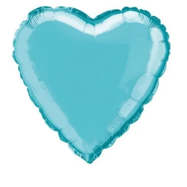 Badaboum Ballon Mylar Coeur Turquoise 45 Cm