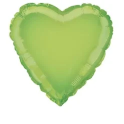 Badaboum Ballon Mylar Coeur Vert Anis 45 Cm