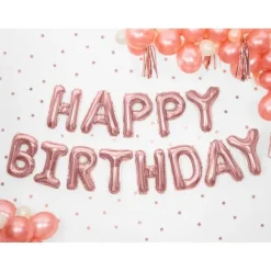 Online Ballon Mylar G Ant Happy Birthday Rose Gold Theme Joyeux Anniversaire