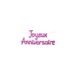 Outlet Ballon Mylar G Ant Joyeux Anniversaire Fuchsia Theme Joyeux Anniversaire