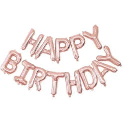 Ballon Mylar Happy Birthday Rose Gold Theme Joyeux Anniversaire