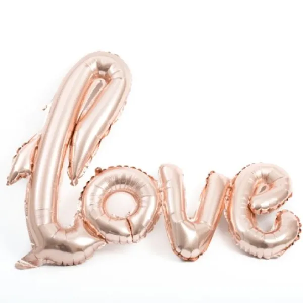 Badaboum Ballon Mylar Mariage Love Rose Gold