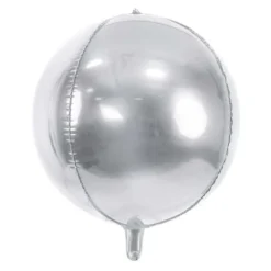Badaboum Ballon Mylar Rond Argent 45 Cm