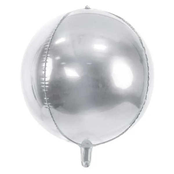 Badaboum Ballon Mylar Rond Argent 45 Cm
