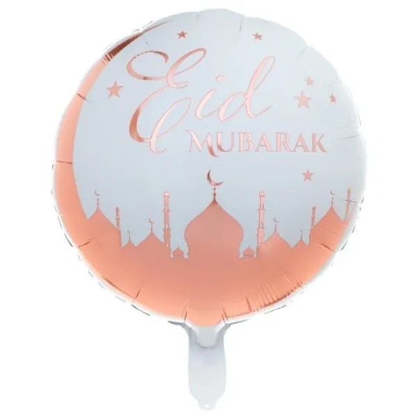 New Ballon Mylar Rond Oriental Rose Gold Theme Eid Mubarak & Ramadan