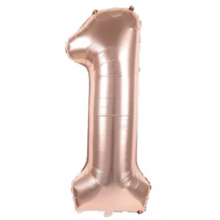 Badaboum Ballon Mylar Rose Gold Chiffre 1 1M