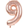 Badaboum Ballon Mylar Rose Gold Chiffre 9 1M