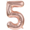 Badaboum Ballon Mylar Rose Gold Chiffre 5 1M