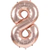 Badaboum Ballon Mylar Rose Gold Chiffre 8 1M