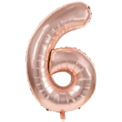 Badaboum Ballon Mylar Rose Gold Chiffre 6 1M
