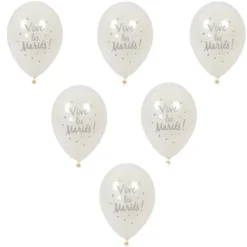Badaboum Ballon Vive Les Mari S Nacr Argent X6