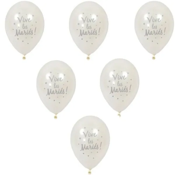 Badaboum Ballon Vive Les Mari S Nacr Argent X6