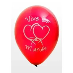 Badaboum Ballon Vive Les Mari S Rouge X8
