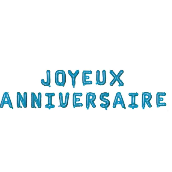 Ballons Gonflables Aluminium Joyeux Anniversaire Bleu Lectrique 30Cm Theme Joyeux Anniversaire