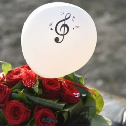 Badaboum Ballons Mariage Musique Blanc 23 Cm X 8 Pi Ces