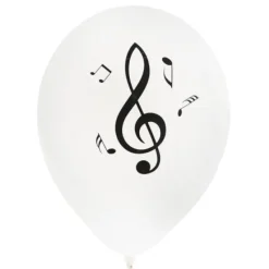 Badaboum Ballons Mariage Musique Blanc 23 Cm X 8 Pi Ces