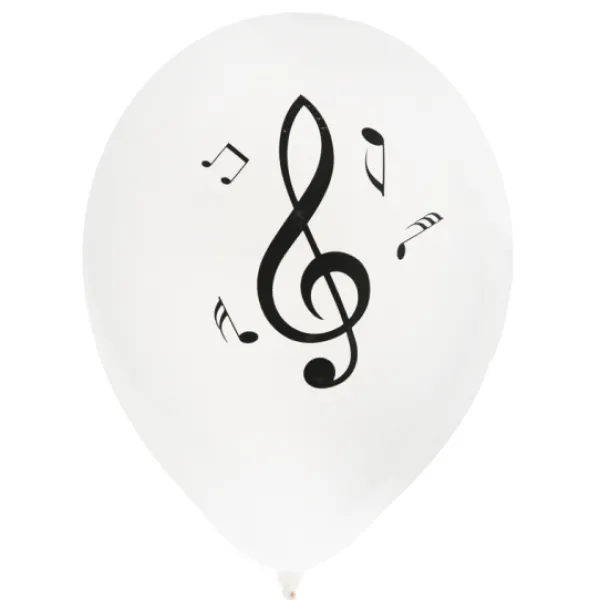Badaboum Ballons Mariage Musique Blanc 23 Cm X 8 Pi Ces