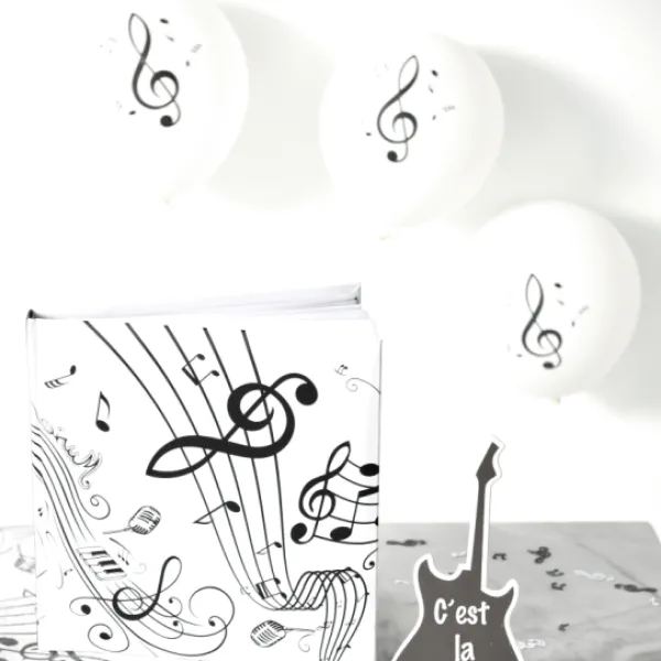 Badaboum Ballons Mariage Musique Blanc 23 Cm X 8 Pi Ces