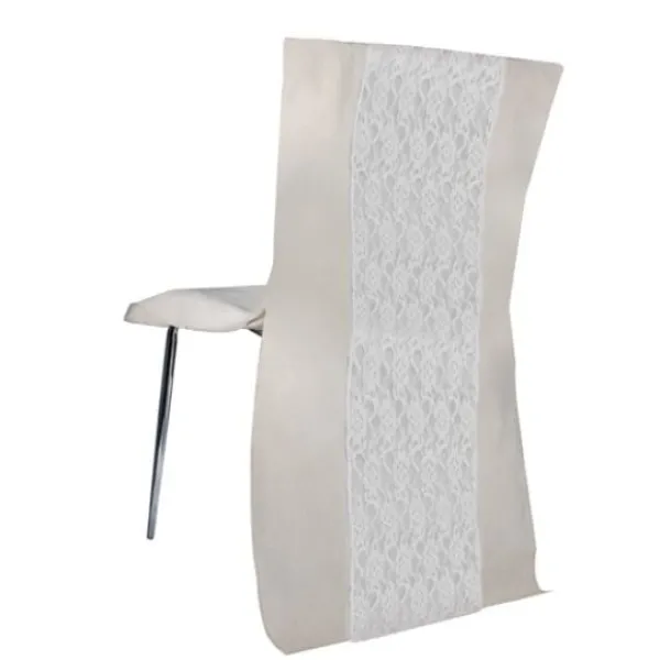 Discount Bande De Dentelle Gris Clair Pour Housse De Chaise X 3 Pi Ces Theme Dentelle