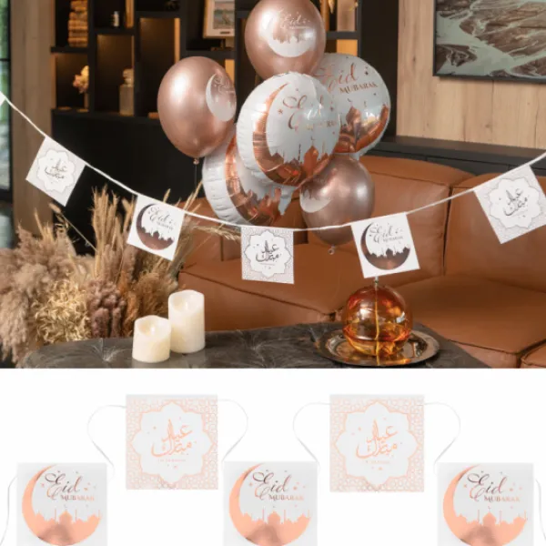Outlet Banderole D Corative Orientale Rose Gold Theme Eid Mubarak & Ramadan