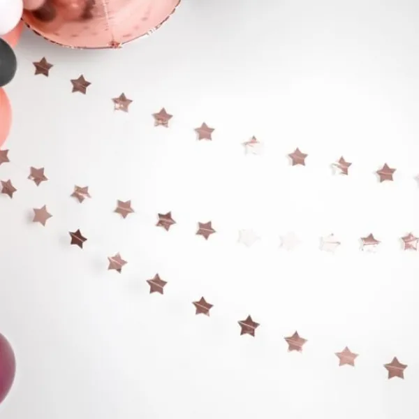 Badaboum Banderole Guirlande Decorative Etoile Rose Gold