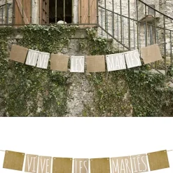 Badaboum Banderole Vive Les Mari S En Toile De Jute Online