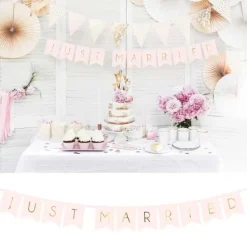 Badaboum Banniere Just Married Rose Claire