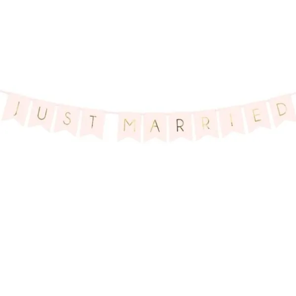 Badaboum Banniere Just Married Rose Claire