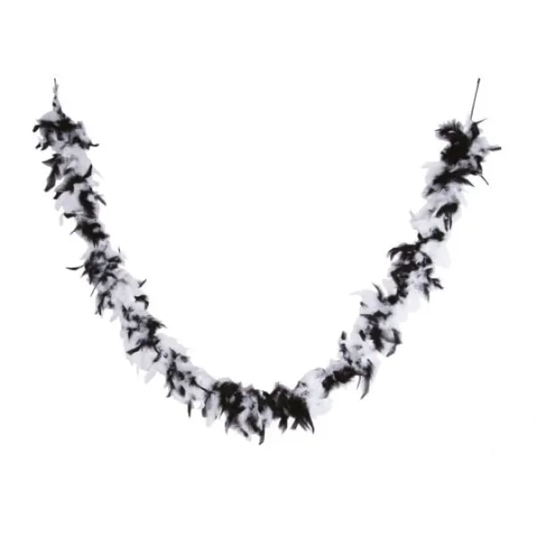 Badaboum Boa Plumes Noir Et Blanc