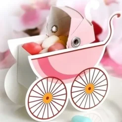 Best Boite A Drag Es Bapt Me Poussette Rose X 10 Pi Ces Theme Bapteme