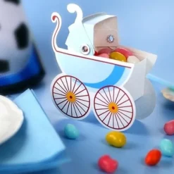 Discount Boite A Drag Es Bapt Me Poussette Bleu Ciel X 10 Pi Ces Theme Bapteme