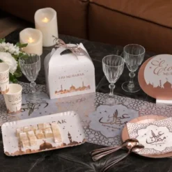 New Boite A Drag Es Oriental Rose Gold X 4 Pi Ces Theme Eid Mubarak & Ramadan