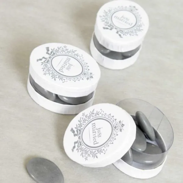 Badaboum Boite A Dragee Just Married Blanc X6