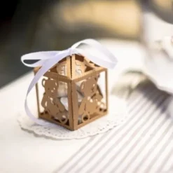 Boite A Dragees Bapt Me Kraft Ourson X 10 Pi Ces Theme Bapteme