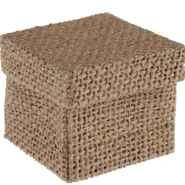 Best Boite Dragees Carr E En Jute Naturelle X 4 Pi Ces Theme Jute