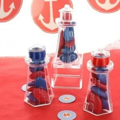 Badaboum Boite Dragees Plexi Transparent Phare Marin Clearance
