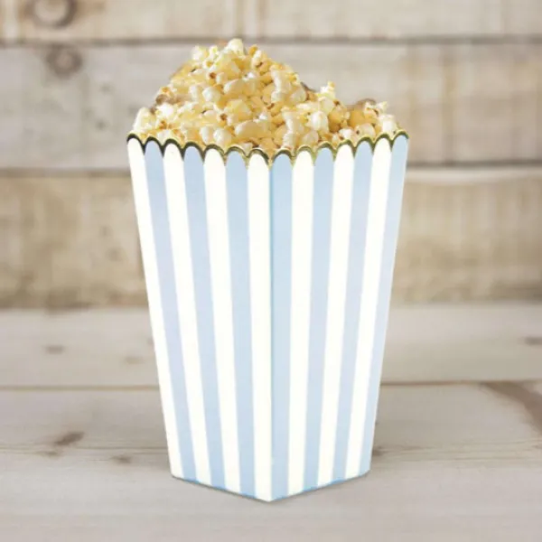 Online Boites Pop-Corn Bleu Pastel Et Or X8 Pi Ces Theme Deco Pastel