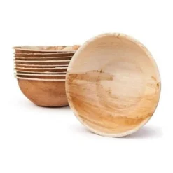 Best Bol En Bois Feuille De Palmier X 6 Pi Ces Theme Eco-Responsable
