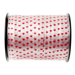 Badaboum Bolduc Blanc Avec Coeur Rouge 50 M Tres