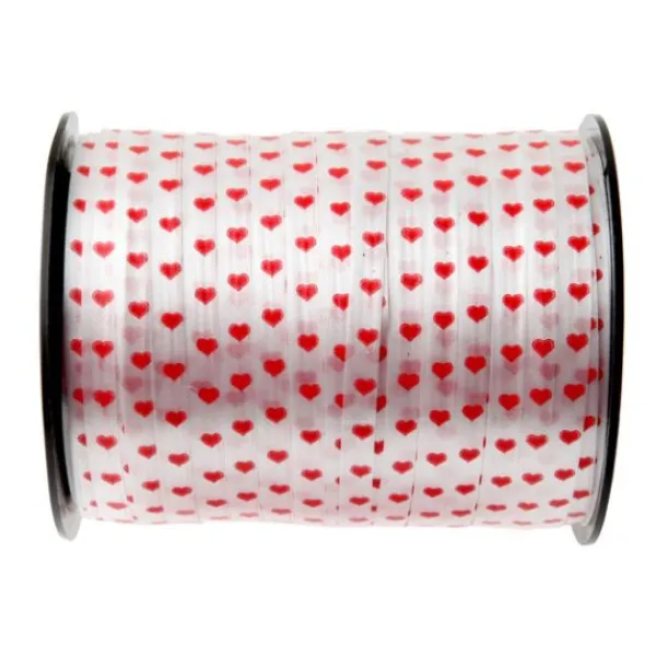 Badaboum Bolduc Blanc Avec Coeur Rouge 50 M Tres