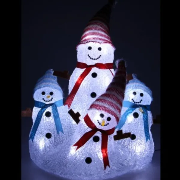 Badaboum Bonhomme De Neige Lumineux Acrylique X 4 Pi Ces Hot