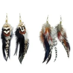 Badaboum Boucles D'Oreilles En Plumes D'Aigle