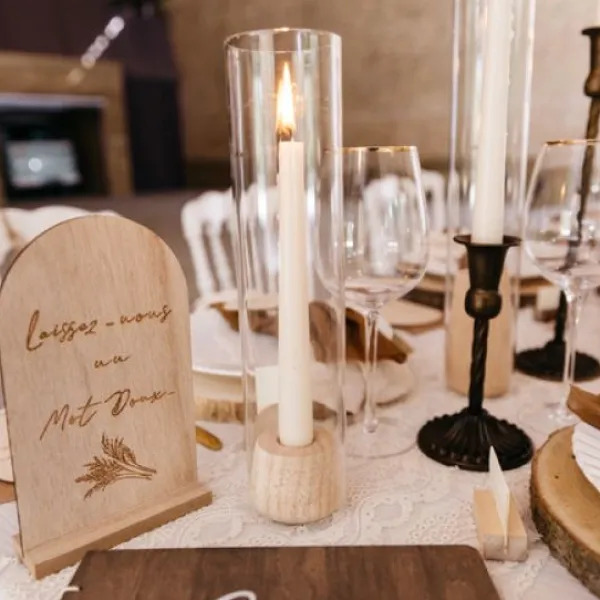 Badaboum Bougeoir Baltazar En Bois Et Verre