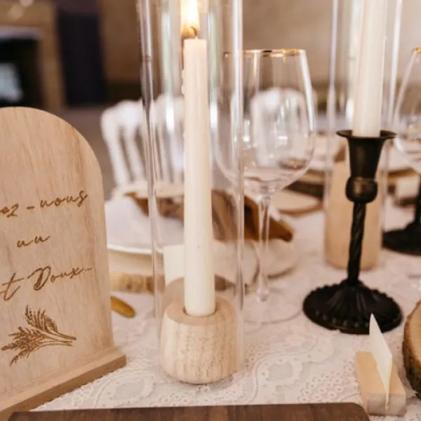 Badaboum Bougeoir Baltazar En Bois Et Verre