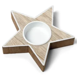 Badaboum Bougeoir En Bois Forme Toile Naturel