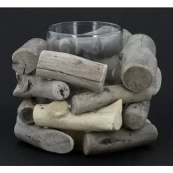 Badaboum Bougeoir En Bois Nature 13Cm