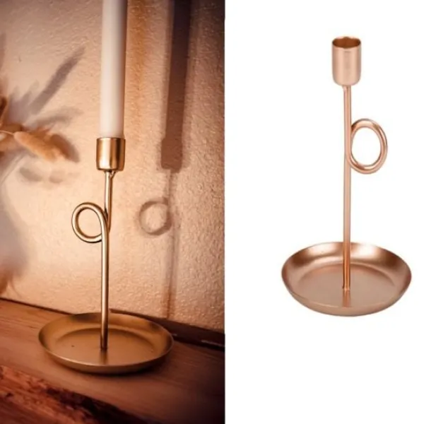 Badaboum Bougeoir Loopy Sur Pied Laiton Rose Gold