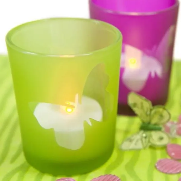 Badaboum Bougeoir Pas Cher Papillon Vert Anis