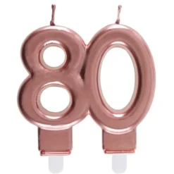 Badaboum Bougie Anniversaire 80 Ans Rose Gold
